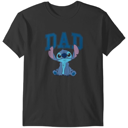Disney Lilo Stitch Dad Cool Stitch Collegiate Logo T-Shirts