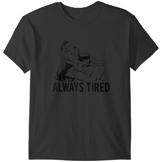 Disneyss Princess Aurora Always Tired Simple Drawn T-Shirts