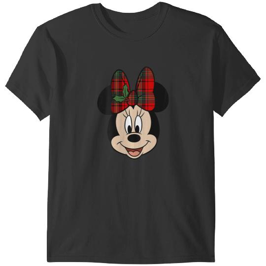 Womens Disney Mickey And Friends Christmas Minnie Mistletoe Bow VNeck T-Shirts