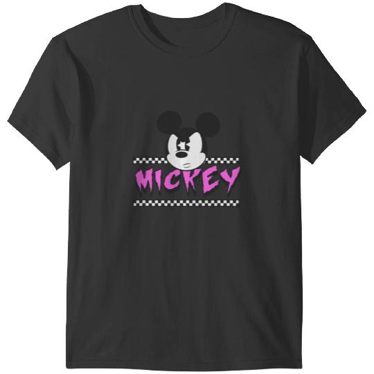 Disney Mickey And Friends Retro Checkerboard Punk Mickey T-Shirts