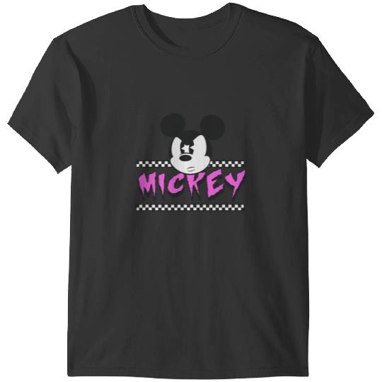 Disney Mickey And Friends Retro Checkerboard Punk Mickey T-Shirts