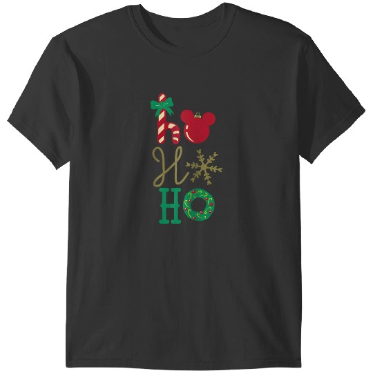 Disney Mickey Icon Ho Ho Ho Holiday Raglan Baseball Tee T-Shirts