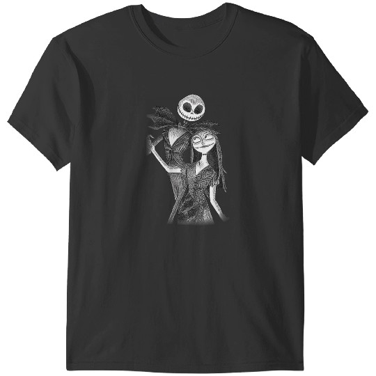 Disneyss The Nightmare Before Christmas Jack Sally Sketch T-Shirts