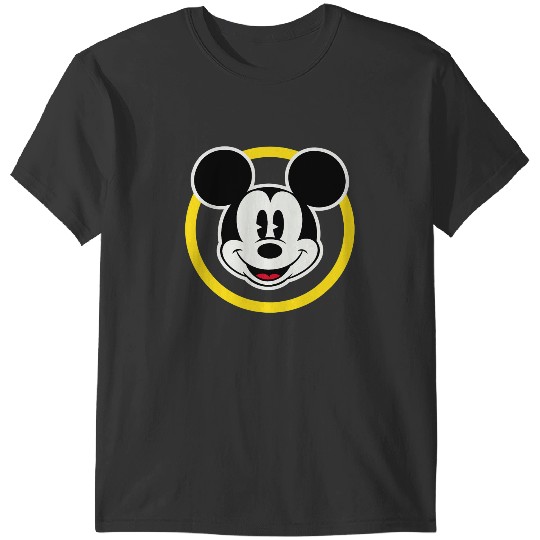 Amazonss Essentials Disney Smiling Mickey in Yellow Circle T-Shirts