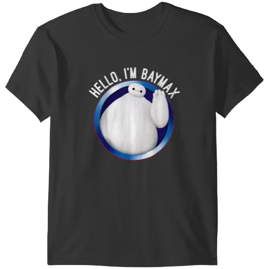 Disneyss Big Hero 6 Baymax Wave Hello Circle Graphic T-Shirts