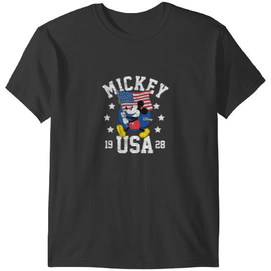 Disney Mickey Waving Flag USA T-Shirts