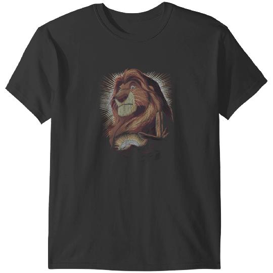 Disneyss Lion King Mufasa Pride Rock Dot Art Retro Portrait T-Shirts