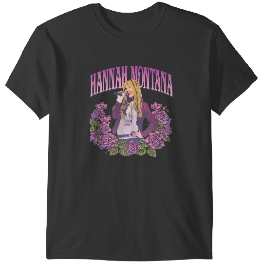 Disneyss Hannah Montana Iconic Popstar Floral Big Chest Frame T-Shirts