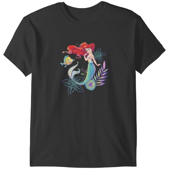 Discover Disney The Little Mermaid Ariel and Flounder Sea T-Shirt T-Shirts
