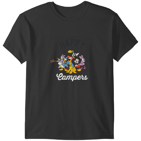 Discover Disney Mickey And Friends Happy Campers Retro Group Shot T-Shirts
