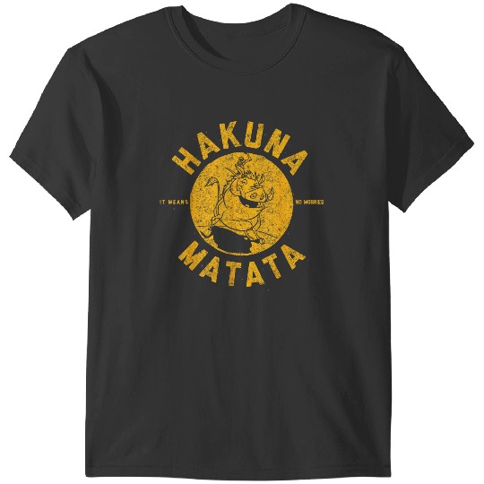 Disneyss Lion King Distressed Hakuna Matata Stamp Graphic Tee T-Shirts