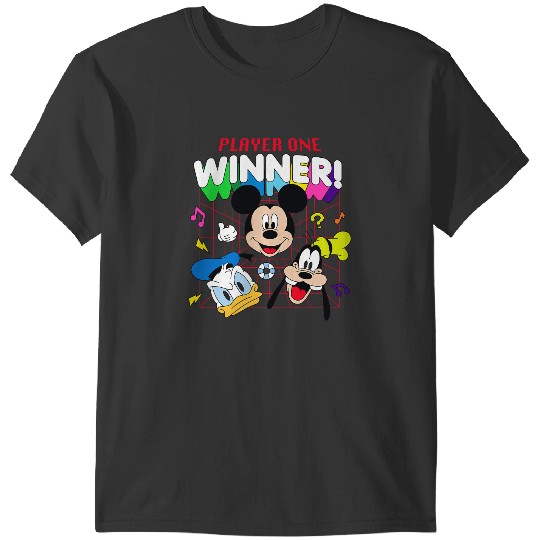 Discover Disney Mickey And Friends Player One Winner Retro Funhouse T-Shirts