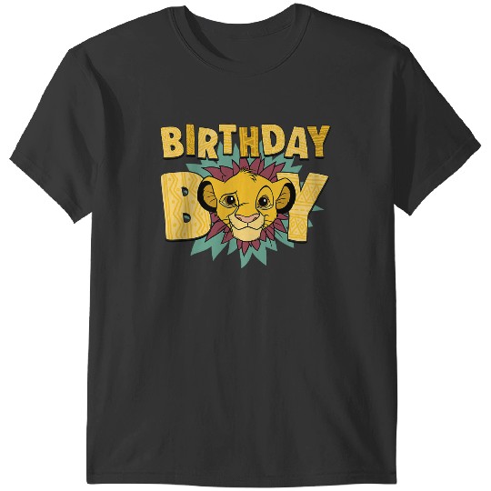 Discover Disney The Lion King Birthday Boy Simba Big Face Chest Logo T-Shirts