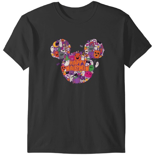 Discover Disney Mickey Mouse Head Icon Spooky Cute Happy Halloween 2024 T-Shirts