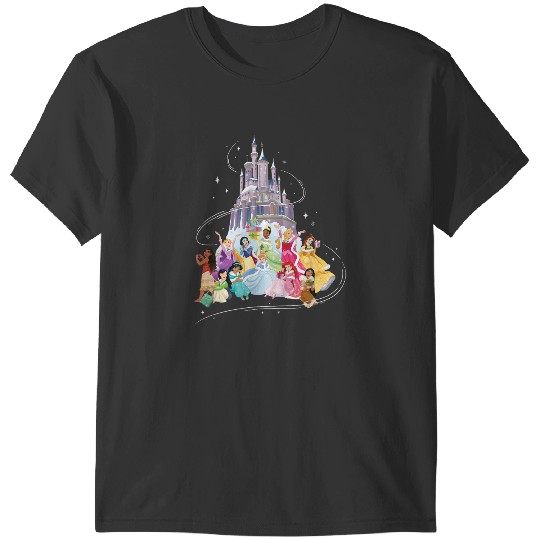 Discover Disney Princess Sparkle Squad Christmas 2024 Holiday Castle T-Shirts