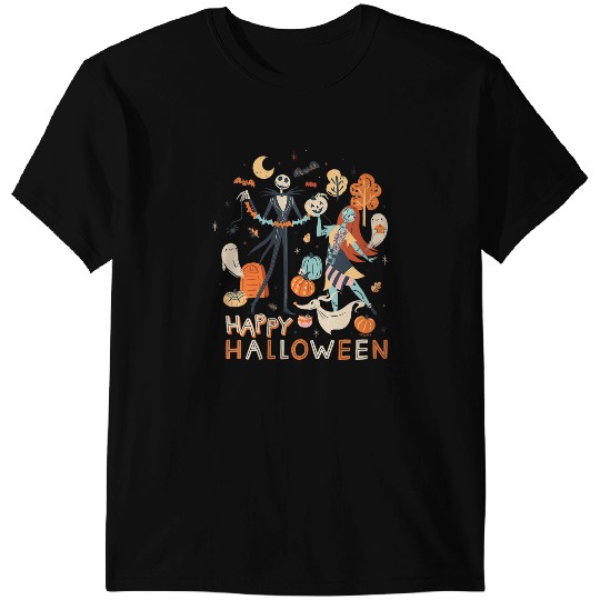 Disneyss The Nightmare Before Christmas Jack Sally Halloween T-Shirts
