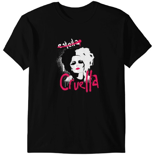 Discover Disney Cruella Estella Punk Rock Spray Paint T-Shirts