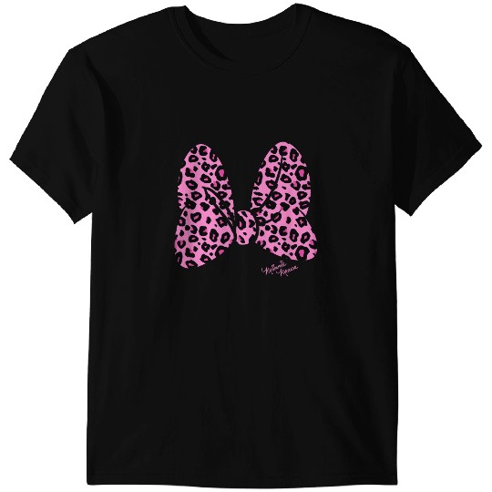 Disney Minnie Mouse Pink Animal Print Classic Bow T-Shirts