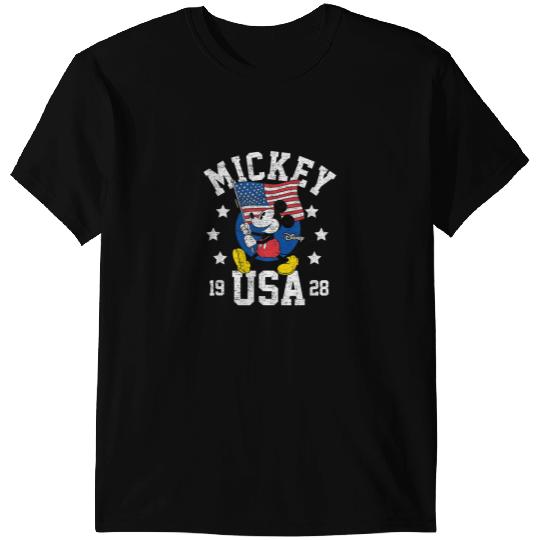 Disney Mickey Waving Flag USA T-Shirts