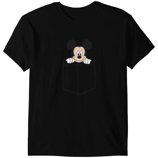 Disney Adult Classic Fit Mickey Mouse  - Blue Cotton Crew Neck T-Shirts