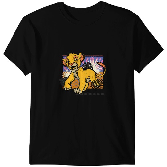 Disney The Lion King 30th Anniversary Wood Block Style Simba T-Shirts
