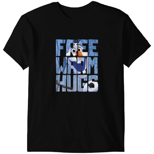 Discover Disney Frozen 2 Olaf Free Warm Hugs Big Chest Text Logo T-Shirts