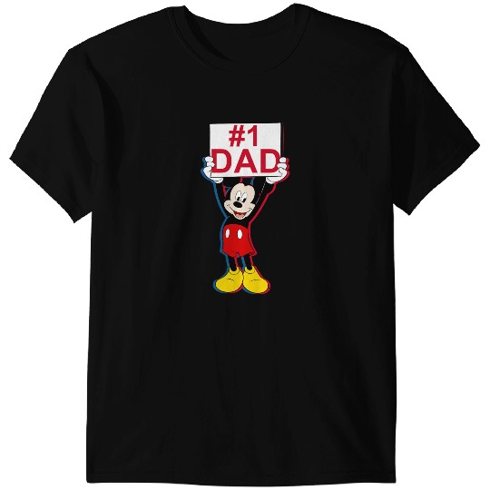 Disney Father's Day Mickey Mouse #1 Dad Chest Logo T-Shirts
