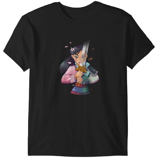 Disney Mulan Anime Half Girl Half Warrior Graphic T-Shirt T-Shirt T-Shirts