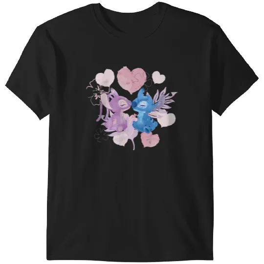 Disney Lilo Stitch Valentine's Day Stitch Angel Kiss T-Shirts