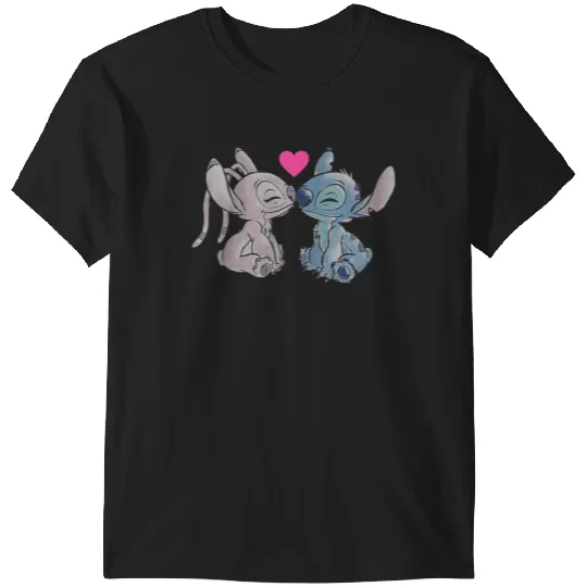 Disney Lilo Stitch Valentine's Day Stitch Angel Couple T-Shirts