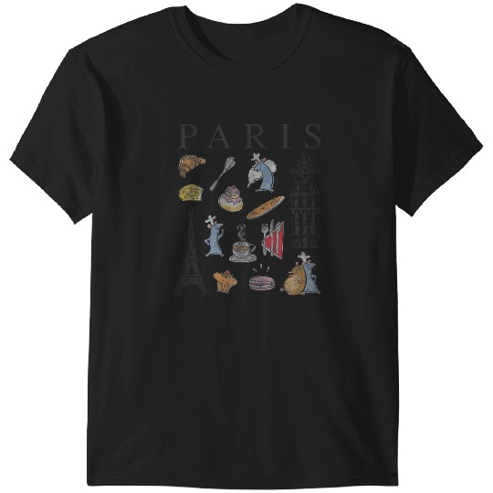 Disney Pixar Ratatouille Paris Food Places Collage T-Shirts
