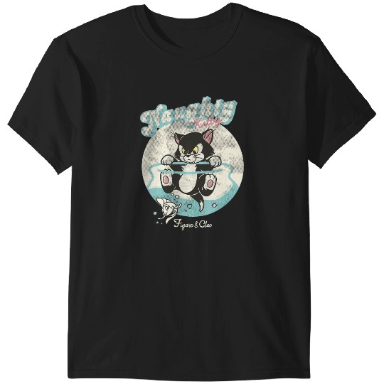 Disney Pinocchio Naughty Kitty Figaro & Cleo Retro Big Logo T-Shirts