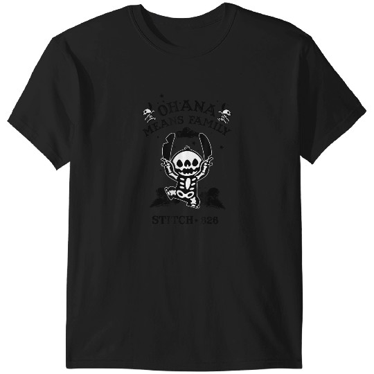 Disney Lilo Stitch Halloween 2024 Ohana Means Family skeletons T-Shirts