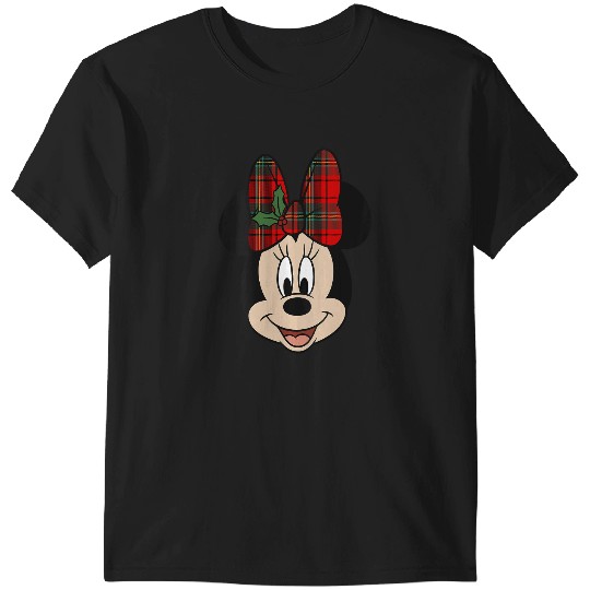 Womens Disney Mickey And Friends Christmas Minnie Mistletoe Bow VNeck T-Shirts