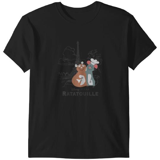 Disney Pixar Ratatouille Remy Emile Cute Hug Paris Shot T-Shirts