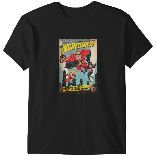 Disney Pixar The Incredibles Family Group Comic T-Shirts