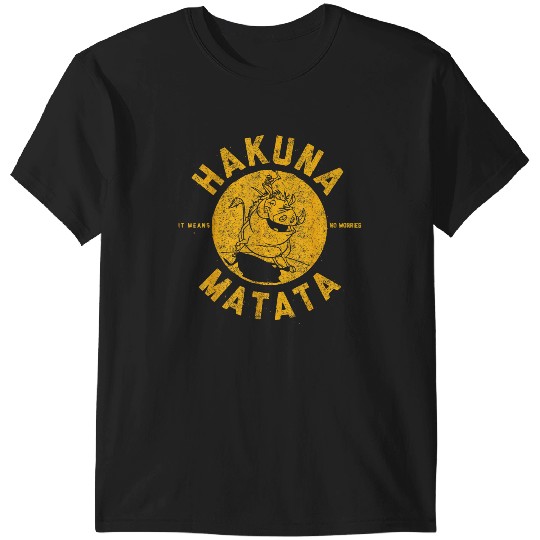 Disneyss Lion King Distressed Hakuna Matata Stamp Graphic Tee T-Shirts