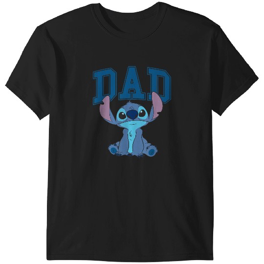 Disney Lilo Stitch Dad Cool Stitch Collegiate Logo T-Shirts