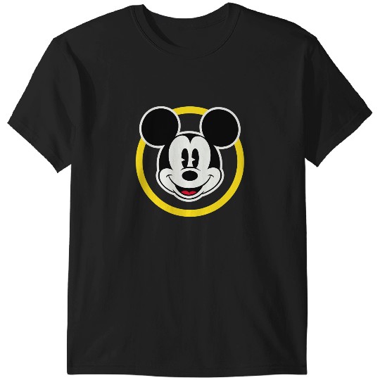 Amazonss Essentials Disney Smiling Mickey in Yellow Circle T-Shirts