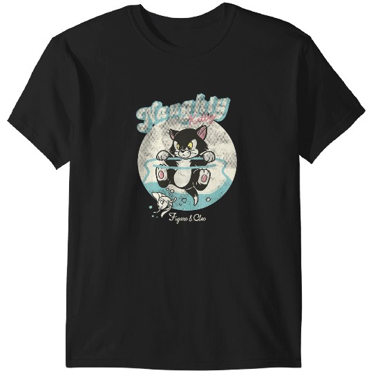 Disney Pinocchio Naughty Kitty Figaro & Cleo Retro Big Logo T-Shirts