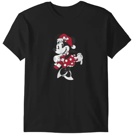 Womens Disney Mickey & Friends Christmas Minnie Mouse Portrait V-Neck T-Shirts