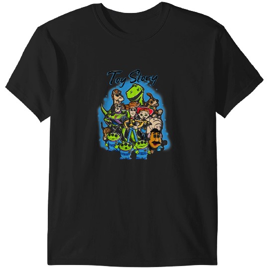 Disney Pixar Toy Story Airbrush  Style Group Poster T-Shirts
