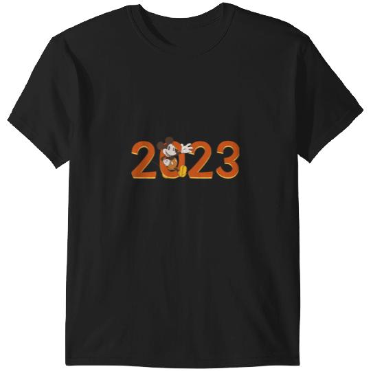 Disney Mickey Mouse Waving 2023 100th Anniversary New Year T-Shirts