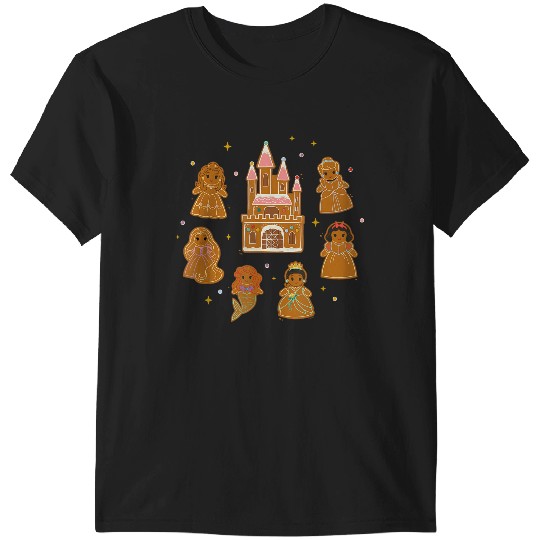 Disney Princess Holiday Christmas 2024 Gingerbread Cookie Castle T-Shirts