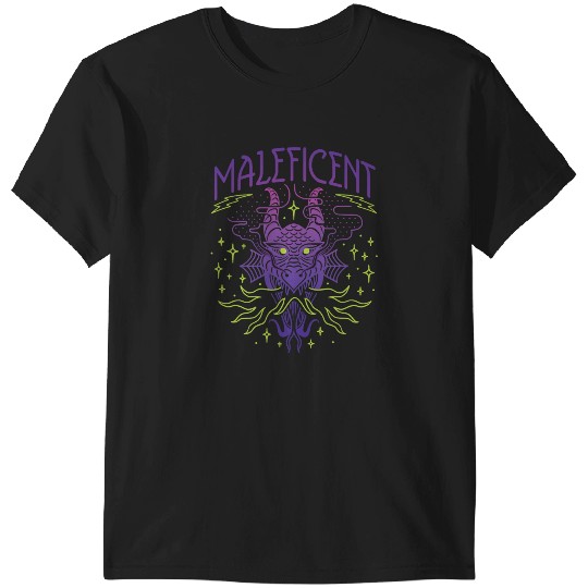 Disney Villains Maleficent Dragon Line Design T-Shirts