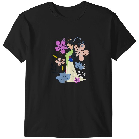 Disney Mulan Sweet Kawaii Floral Watercolor Princess Sketch T-Shirts