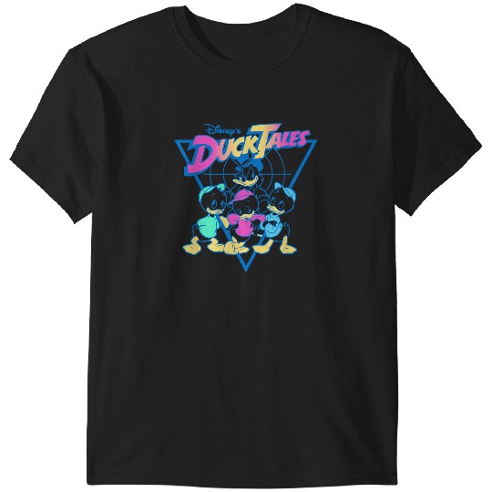 Disney DuckTales Neon Outlines Group Shot Distressed T-Shirts