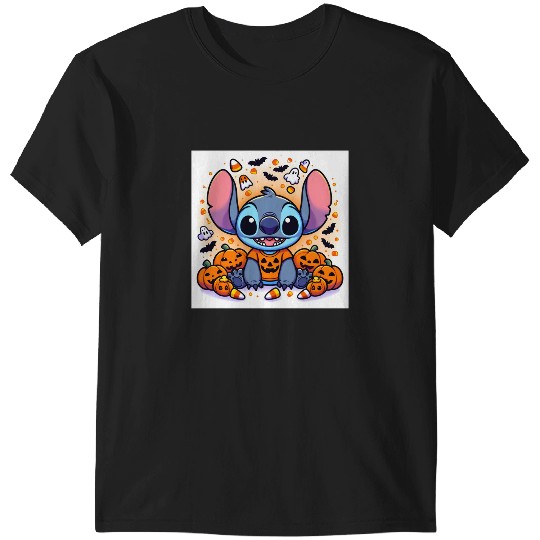 Stitch Halloween with pumpkin head Sticker, Stitch Eras Tour , Stitch Shirt, Disney Land Lilo and Stitch T-Shirts