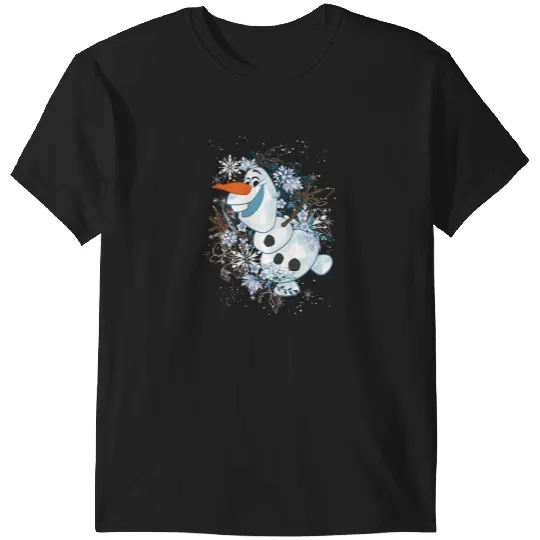 disney frozens olaf dancing in snowflakes graphic T-Shirts