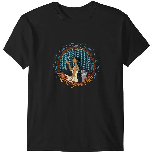 Disney Pocahontas Follow Your Path Circle Text T-Shirts